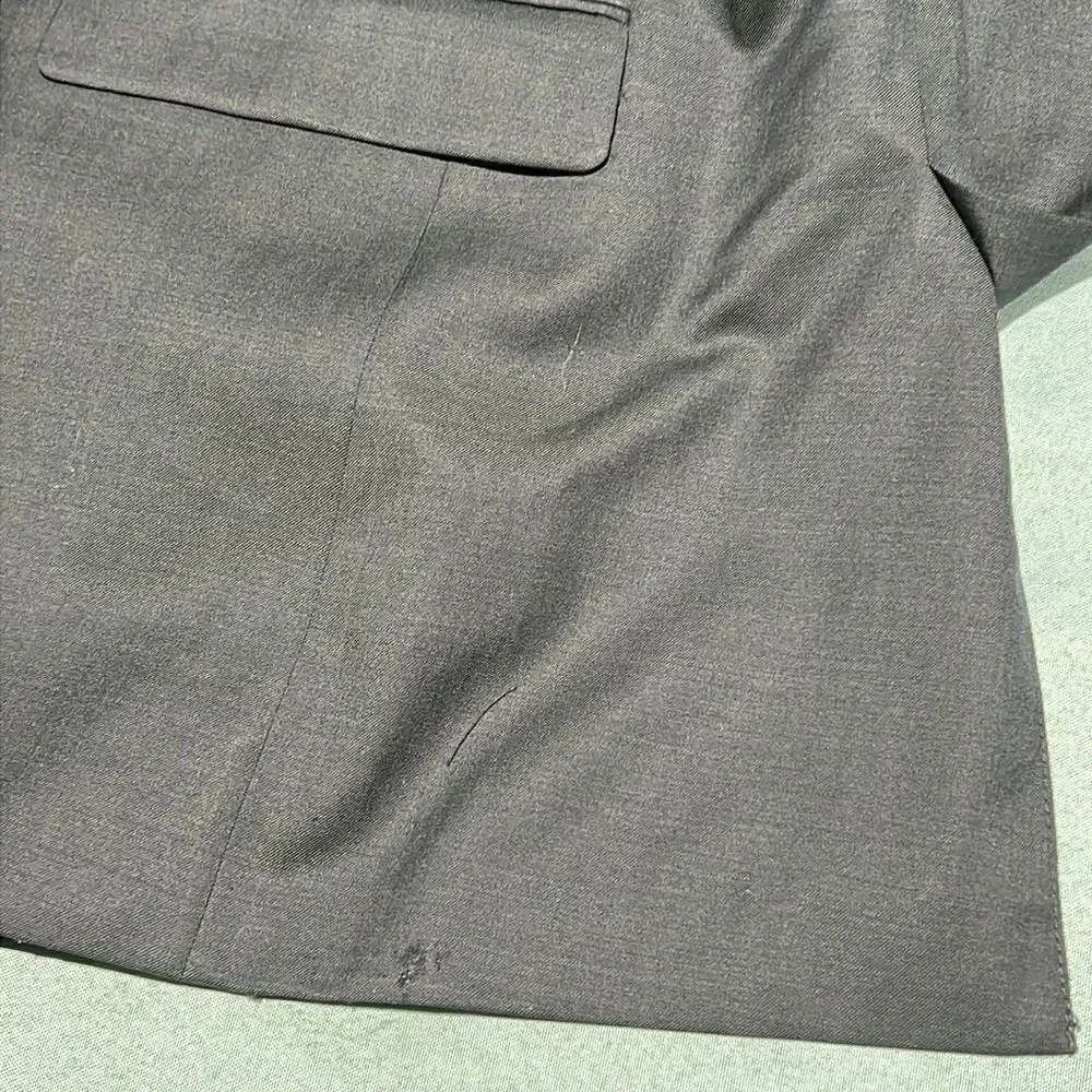 KENNETH COLE 2‎ Piece Suit Mens Jacket 42L Pants 36Wx31L Wool Solid Charcoal